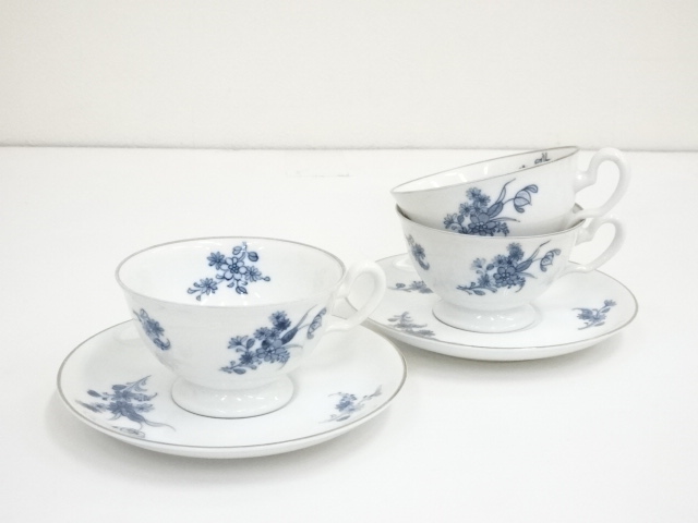 JAPANESE POTTERY VINTAGE OKURA CUP & SAUCER SET 